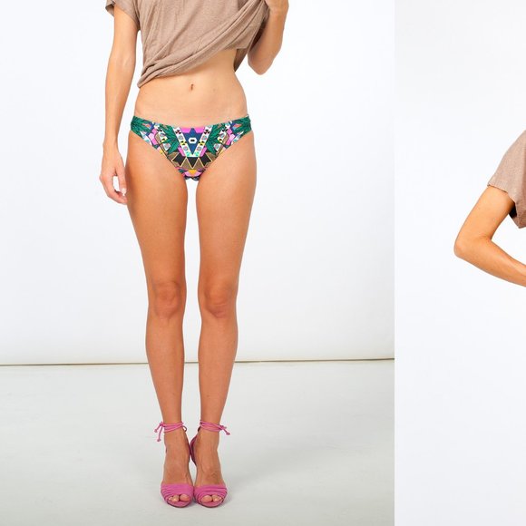 NWT MARA HOFFMAN Geometric Patterned Bikini Bottoms Size XS Made in USA MSRP $99 - Picture 2 of 12